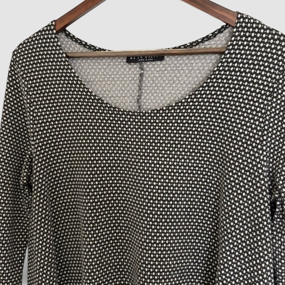 BRYN WALKER Jacquard Dot Knit Lagenlook Tunic Black and  Ivory | Size Small - Picture 2 of 6